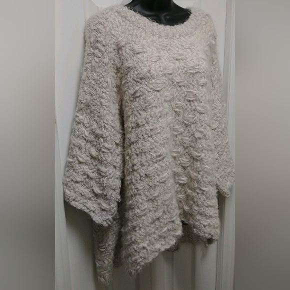 Umgee Cosy pullover sweater - Oversize L - Ivory with touches of Mauve - Picture 2 of 5